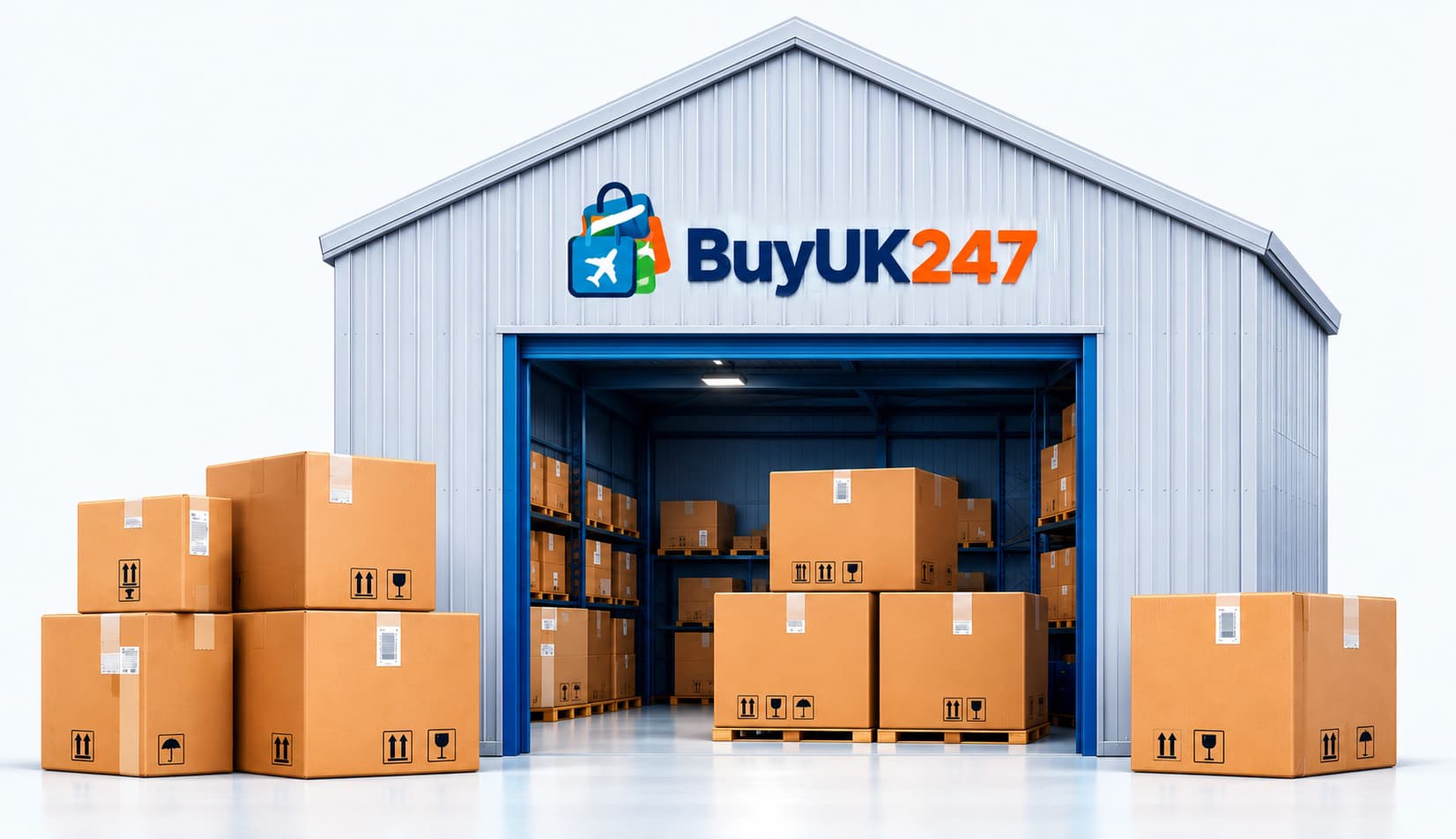 A warehouse worker weighing and scanning a parcel